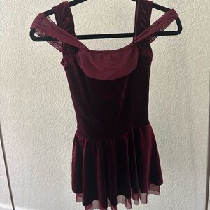 Elegant Burgundy Velvet Dress